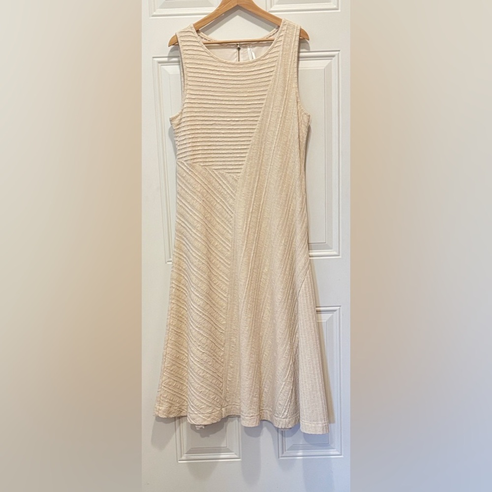 Anthropologie Sleeveless Carmel Textured Midi Dress Size XL